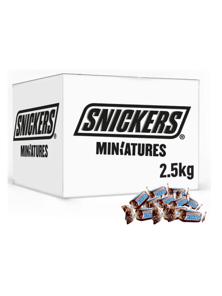 Шоколадные мини батончики Snickers Miniatures 2,5 кг
