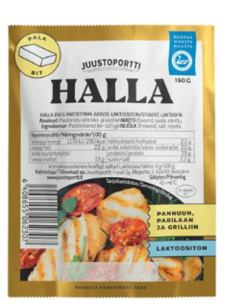 Сыр для гриля и жарки Juustoportti Halla 150 г без лактозы