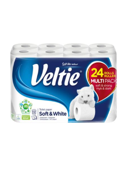 Туалетная бумага Veltie Wc-Paperi valkoinen 24шт белая