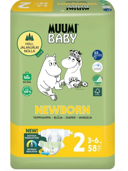 Подгузники Muumi Baby Diapers 2 56 шт 3-6 кг