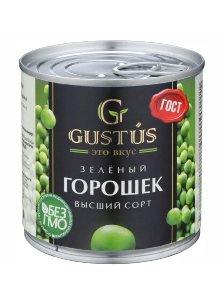 Горошек зеленый Gustus 400г ж/б 