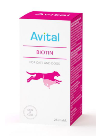 Добавка для здоровье шерсти и кожи Avital Biotin 250 таблеток