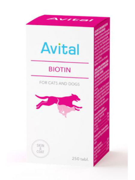 Добавка для здоровье шерсти и кожи Avital Biotin 250 таблеток