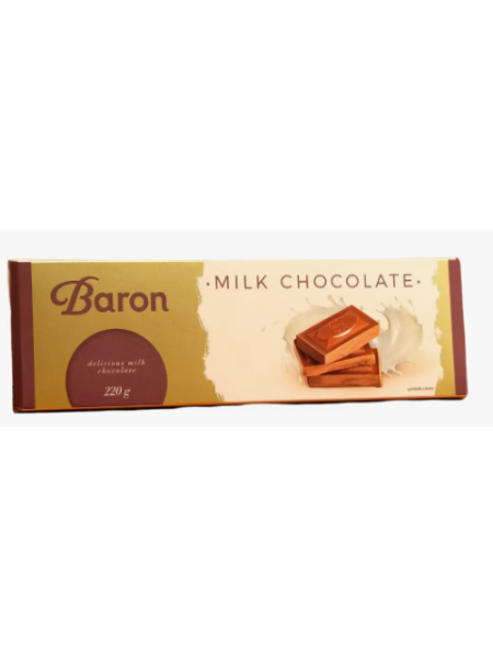 Плиточный молочный шоколад Baron Milk Chocolate 220г
