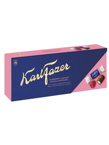 Шоколадные конфеты Karl Fazer vadelmajogurtti suklaakonvehteja 270г малина йогурт