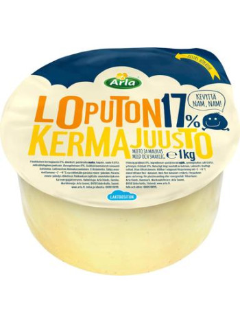 Сливочный сыр Арла Arla Loputon 17% 1кг без лактозы