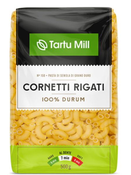 Макароны TARTU MILL Cornetti из твердых сортов пшеницы 500 г