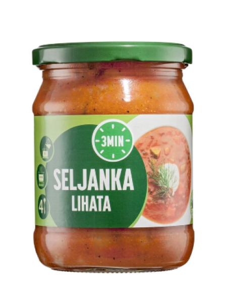 Готовая солянка без мяса Seljanka lihata 3MIN 480г в банке