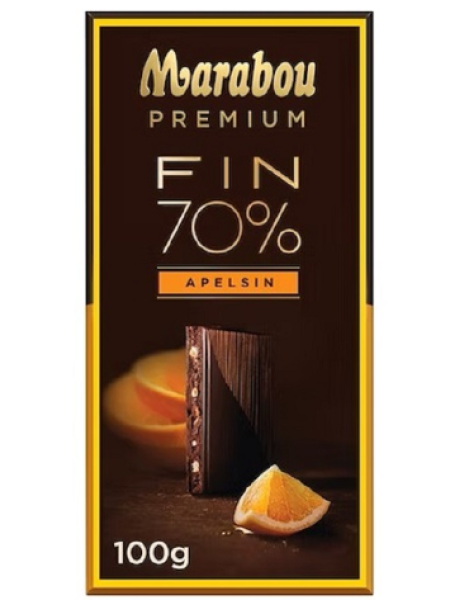 Плиточный шоколад Marabou Premium 70% какао апельсин 100 г