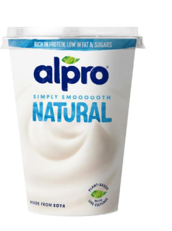 Йогурт соевый ферментированный Alpro Natural 400г без ароматизаторов