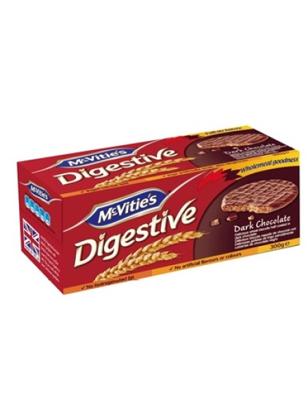 Печенье пшеничное в темном шоколаде McVitie´s Digestive dark chocolate 300г