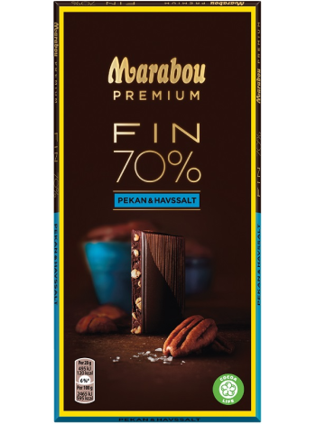 Плитка темного шоколада Marabou Premium 70% Pekan & Havssalt 100 г пекан морская соль