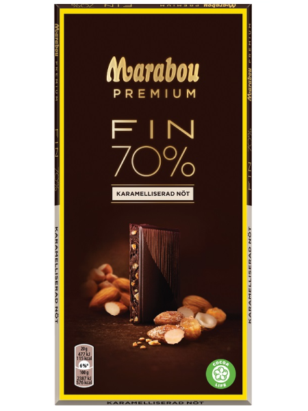 Плиточный шоколад с карамелизированным орехом Marabou Premium Caramelized nut 100г