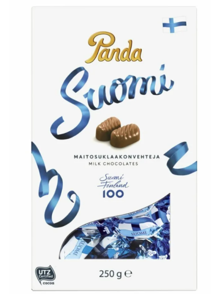 Конфеты с молочным шоколадом Panda Suomi 250г