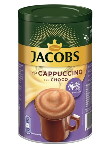 Растворимый кофейный напиток с шоколадом Jacobs Milka Cappuccino Chocolate 500г