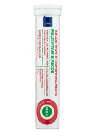 Мультивитаминные шипучие таблетки Rainbow ABCDE 20 шт /80 г со вкусом клубники и лайма