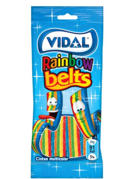Жевательные конфеты палочки Rainbow Belts VIDAL 100г