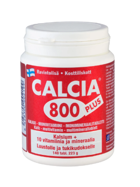 Пищевая добавка для здоровья костей Calcia 800 Plus 140шт /223г 