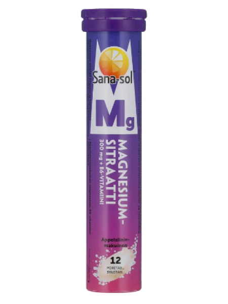 Шипучие витамины Sana-sol Magnesium Citrate + Vitamin B6 12шт
