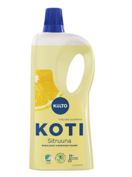 Биоразлагаемый очиститель для поверхностей Kiilto Koti Sitruuna Biohajoava Puhdistusaine 1л лимон