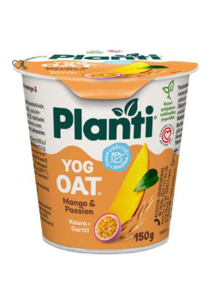 Ферментированный овсяный йогурт Planti YogOat Манго и маракуйя 150 г