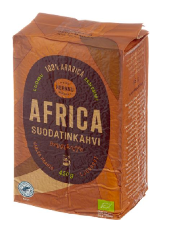 Кофе фильтрованный Herkku Luomu Africa 450 г светлой обжарки