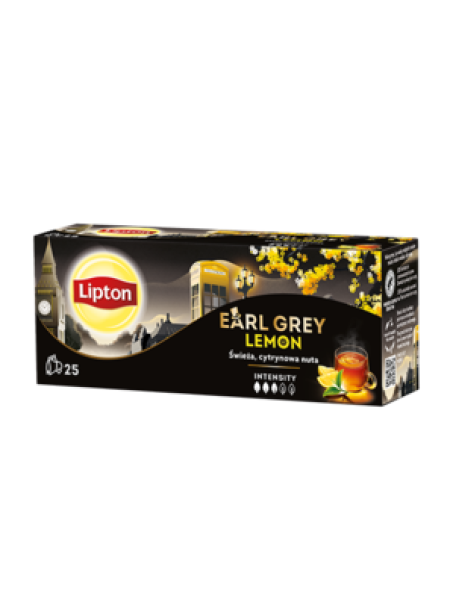 Чай черный пакетированный LIPTON Earl Grey с лимоном 25 х 2 г