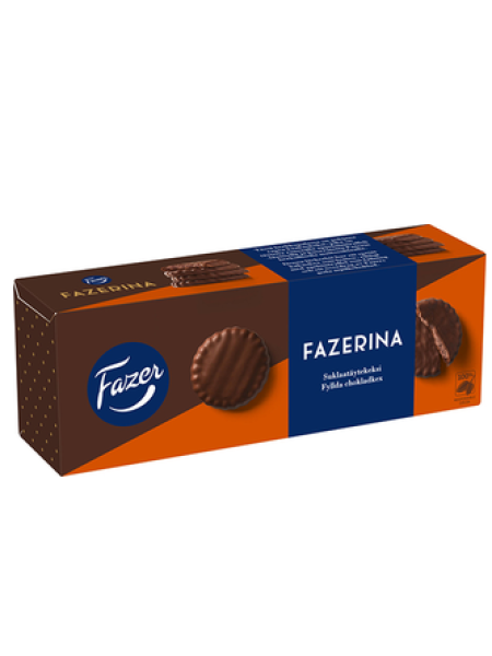 Шоколадное печенье Fazer Fazerina 142 г с начинкой со вкусом апельсина