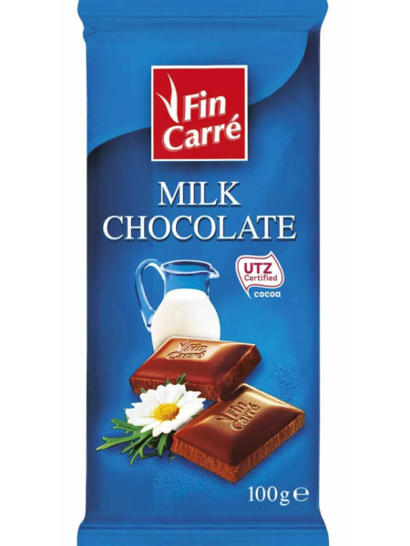 Плиточный шоколад молочный Fin Carre Milk Chocolate 100г