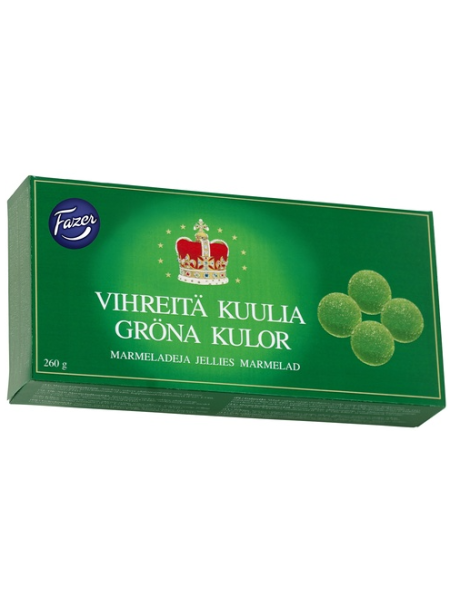 Мармелад яблочный Fazer Vihreitä Kuulia 260г в коробке
