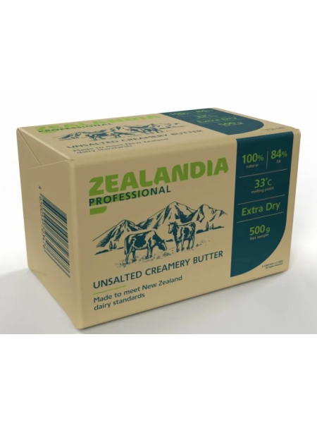 Сливочное масло ZEALANDIA PROFESSIONAL 84% 0,5 кг в пачке
