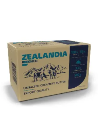 Масло сладко-сливочное несоленое халяль 83% Zealandia Kitchen 500г