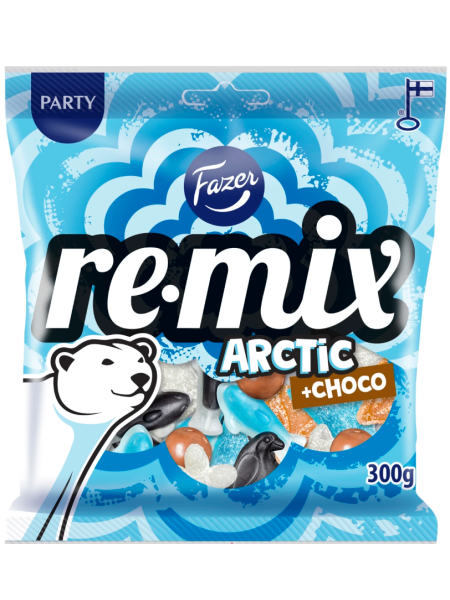 Ассорти жевательных конфет Fazer Remix Arctic + шоколад 300г
