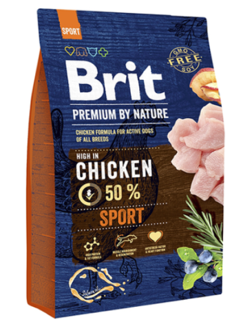 Сухой корм для активных собак BRIT PREMIUM Sport 3 кг с курицей