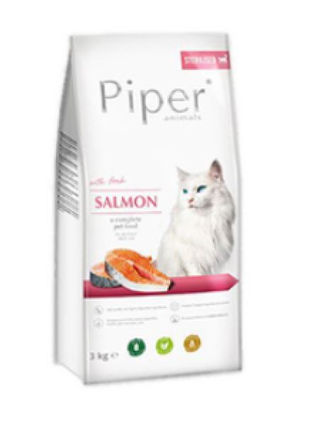 Сухой корм с лососем для стерилизованных кошек PIPER 3кг