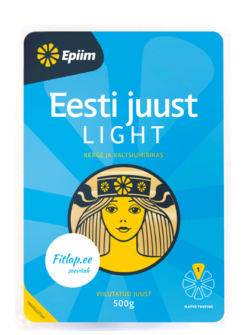 Эстонский маложирный сыр E-PIIM Eesti juust light 500г в нарезке без лактозы
