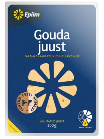 Сливочный сыр без лактозы E-PIIM Juust Gouda 300г в нарезке