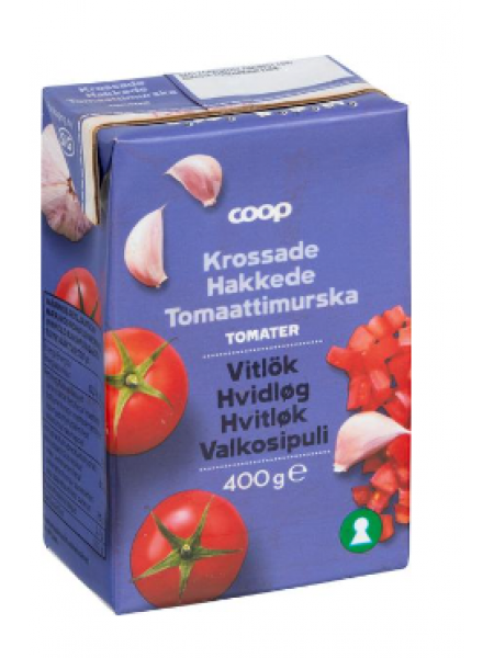 Измельченный помидорс чесноком Coop tomaattimurska valkosipuli 400г