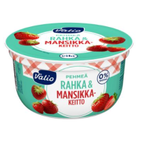 Мягкий творожно-клубничный йогурт Valio rahka & mansikkakeitto 150г безлактозный
