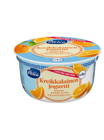 Греческий йогурт Valio 150 г апельсиново-белый шоколад без лактозы лимитированная серия