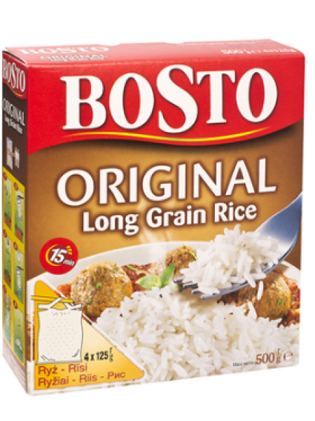 Рис длиннозерный BOSTO Pikateraline riis 4 X 125г в пакетиках