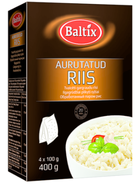 Пропаренный рис BALTIX Aurutatud riis 4 х 100 г в пакетиках 