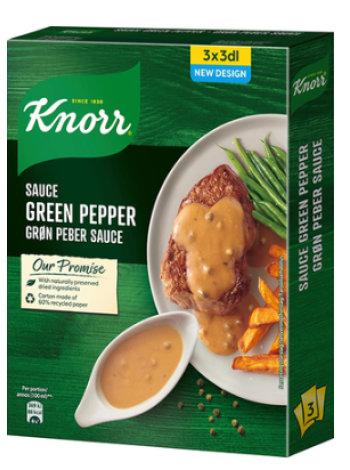 Ингредиенты для приготовления соуса из зеленого перца Knorr 3 × 22 г
