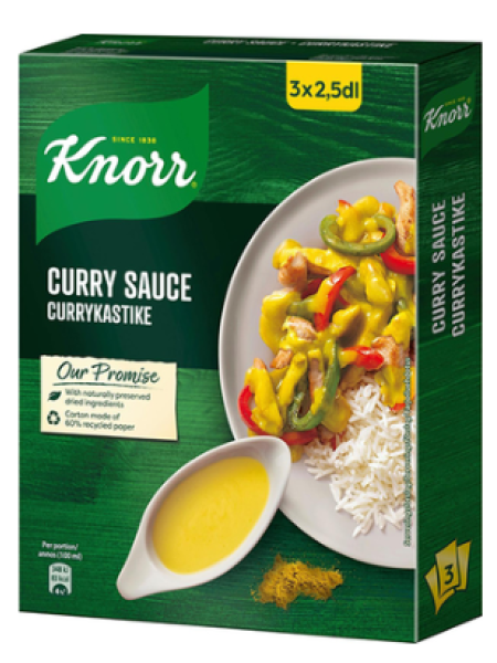Ингредиенты для приготовления соуса карри Knorr 3 × 20 г