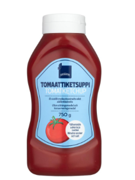 Кетчуп Rainbow Tomaattiketsuppi с меньшим количеством сахара и соли 750 г