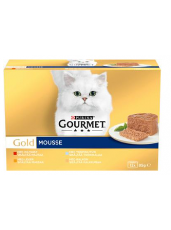 Ассорти паштетов для кошек Gourmet Gold Mousse  85 г 12шт 