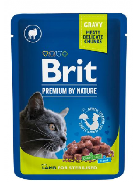 Влажный корм для стерилизованных кошек Brit Premium by Nature Lamb 100г Ягненок в соусе