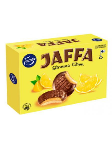 Бисквитное печенье Fazer Jaffa Lemon 300 г с мармеладной начинкой из лимона