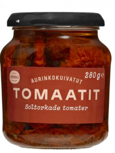 Вяленые помидоры в оливковом масле Herkku aurinkokuivatut tomaatit 280г в стекле