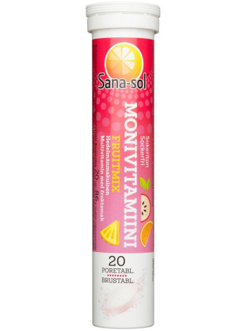 Шипучие витамины Sana-sol Multivitamin Fruitmix 20шт без сахара с фруктовым вкусом